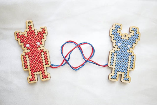 Unravel Two Cross-Stitch Keychain DIY Kit