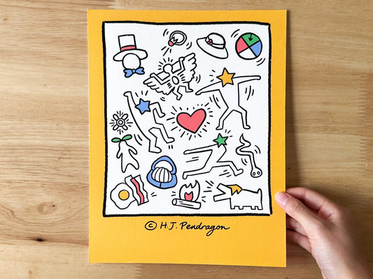 Haring's Moving Castle Letter Print