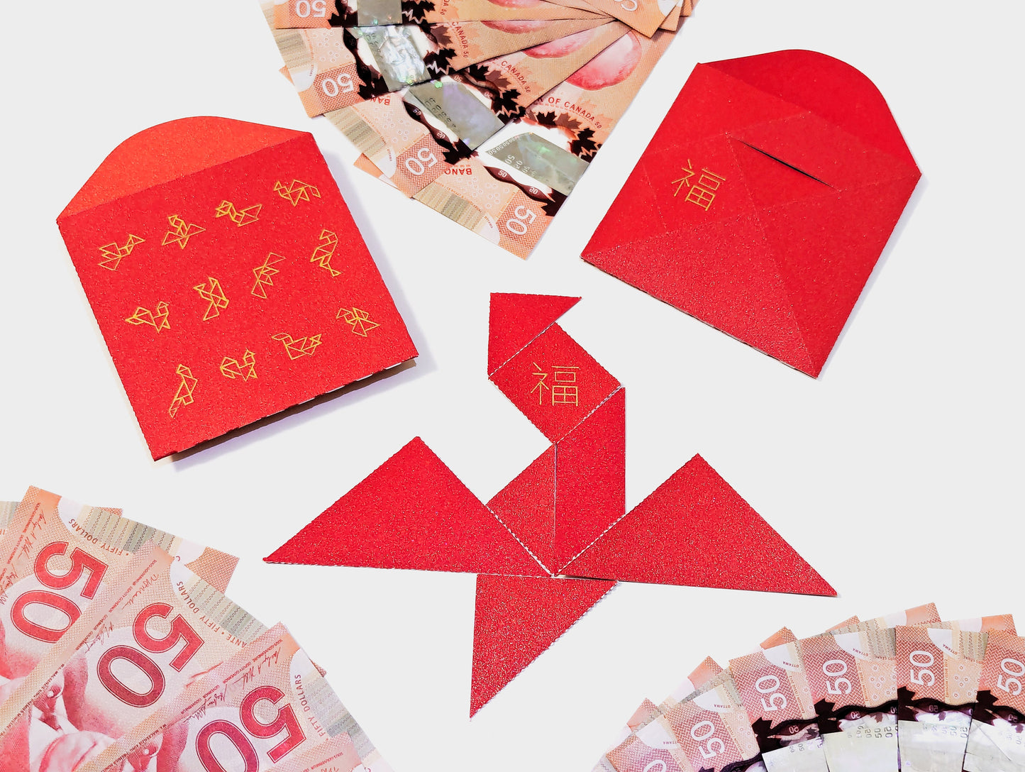 Dragon Tangram Red Pocket Envelopes