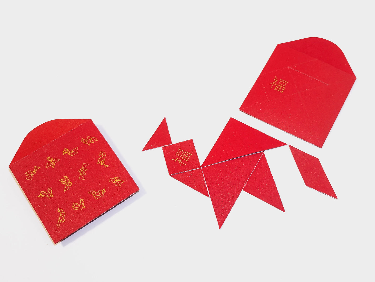 Dragon Tangram Red Pocket Envelopes